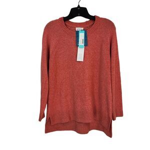 Market & Spruce Women's Ryann Raglan Hi-Low Marled Texture Pullover Sweater - S